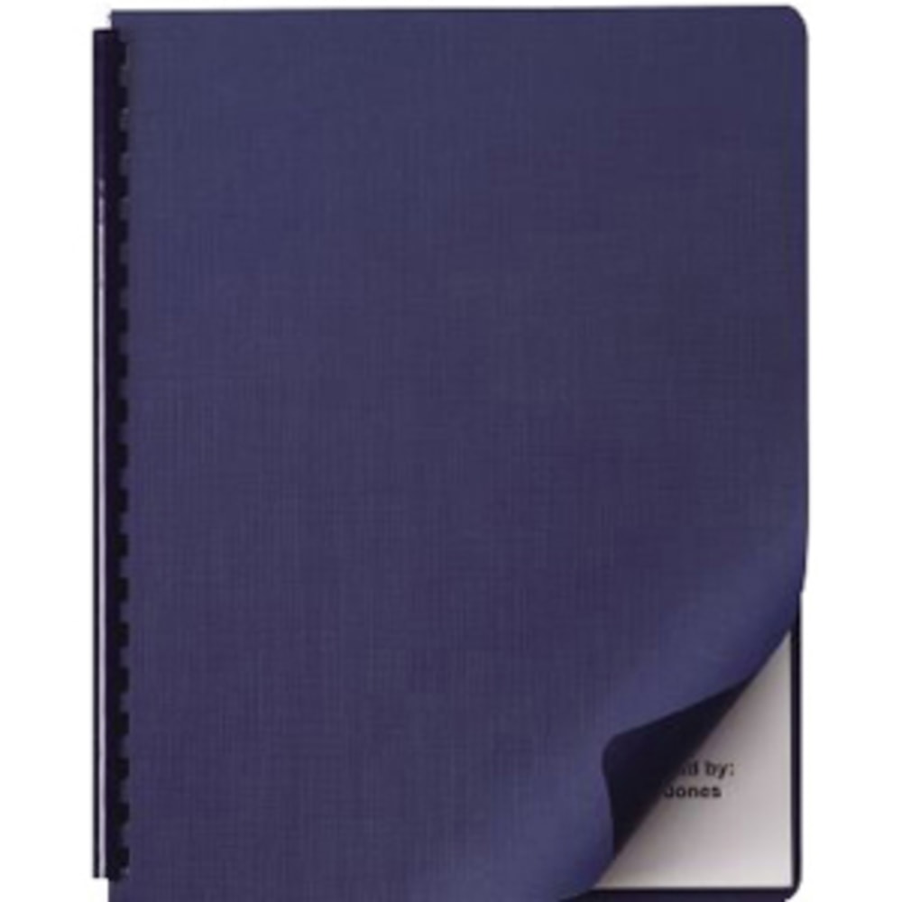 GBC Impact Linen Textured Traditional Binding Cover - Letter - 8.5in x 11in - 200 / Box - Navy MPN:9742450G
