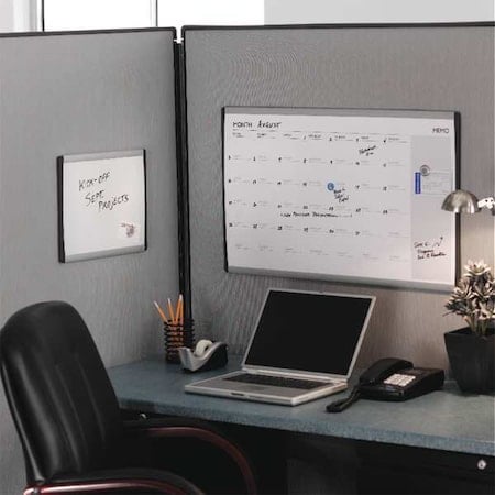 Dry Erase Board, Steel, 14 in, 11 in, Aluminum/Plastic Frame, White MPN:ARC1411