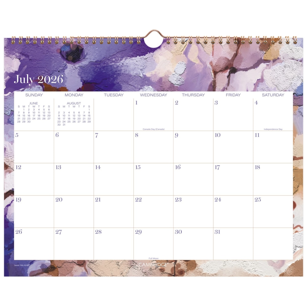 Mead Cambridge Susan Academic 2026-2027 Monthly Wall Calendar, Medium, 12in x 15in MPN:1795.707A-27