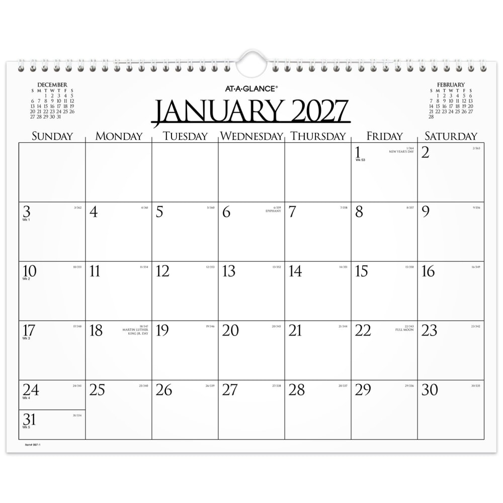 AT-A-GLANCE 2027 Business Monthly Wall Calendar, Medium, 15in x 12in MPN:997-1-27