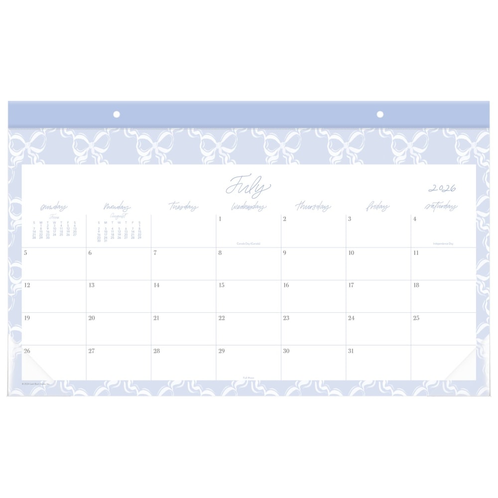 Leah Bisch for Mead Cambridge Academic 2026-2027 Monthly Desk Pad Calendar, Bow Trellis, Compact, 17 3/4in x 11in MPN:LB52-705A-27