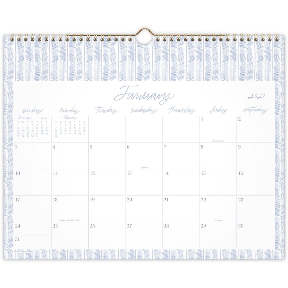 Leah Bisch for Mead Cambridge 2027 Monthly Wall Calendar, Herringbone, Medium, 15in x 12in MPN:LB55-707-27