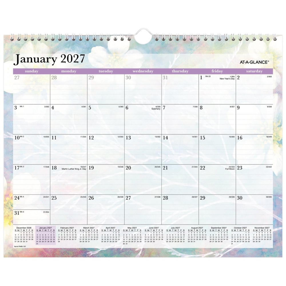AT-A-GLANCE Dreams 2027 Monthly Wall Calendar, Medium, 15in x 12in MPN:PM83-707-27