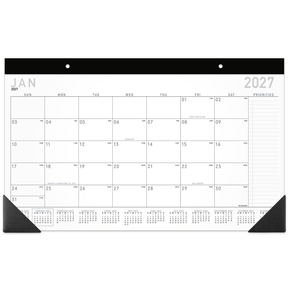 AT-A-GLANCE Contemporary 2027 Monthly Desk Pad Calendar, Compact, 18in x 11in MPN:SK14X0027