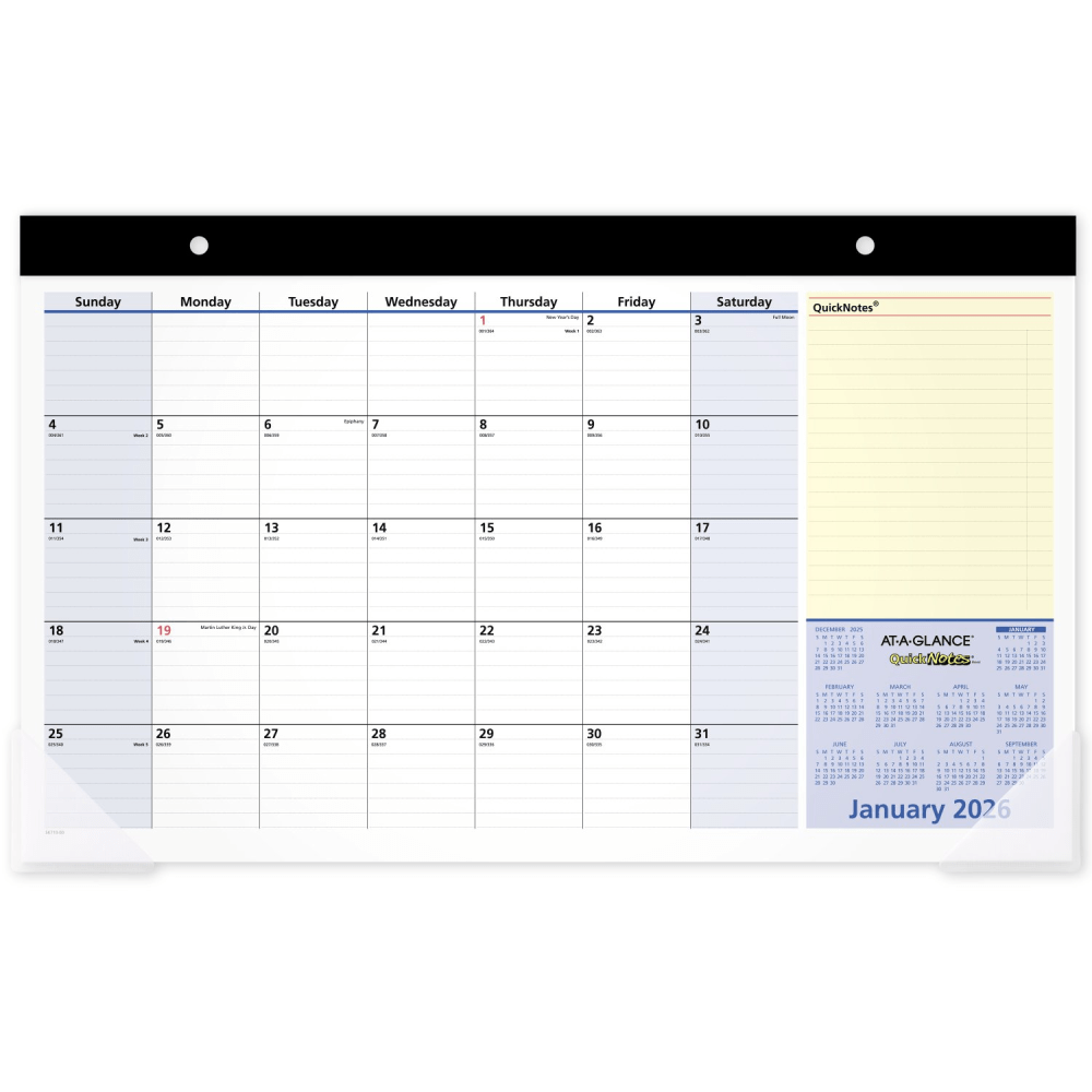 AT-A-GLANCE QuickNotes 2026 Monthly Desk Pad Calendar, Compact, 18in x 11in MPN:SK7100026