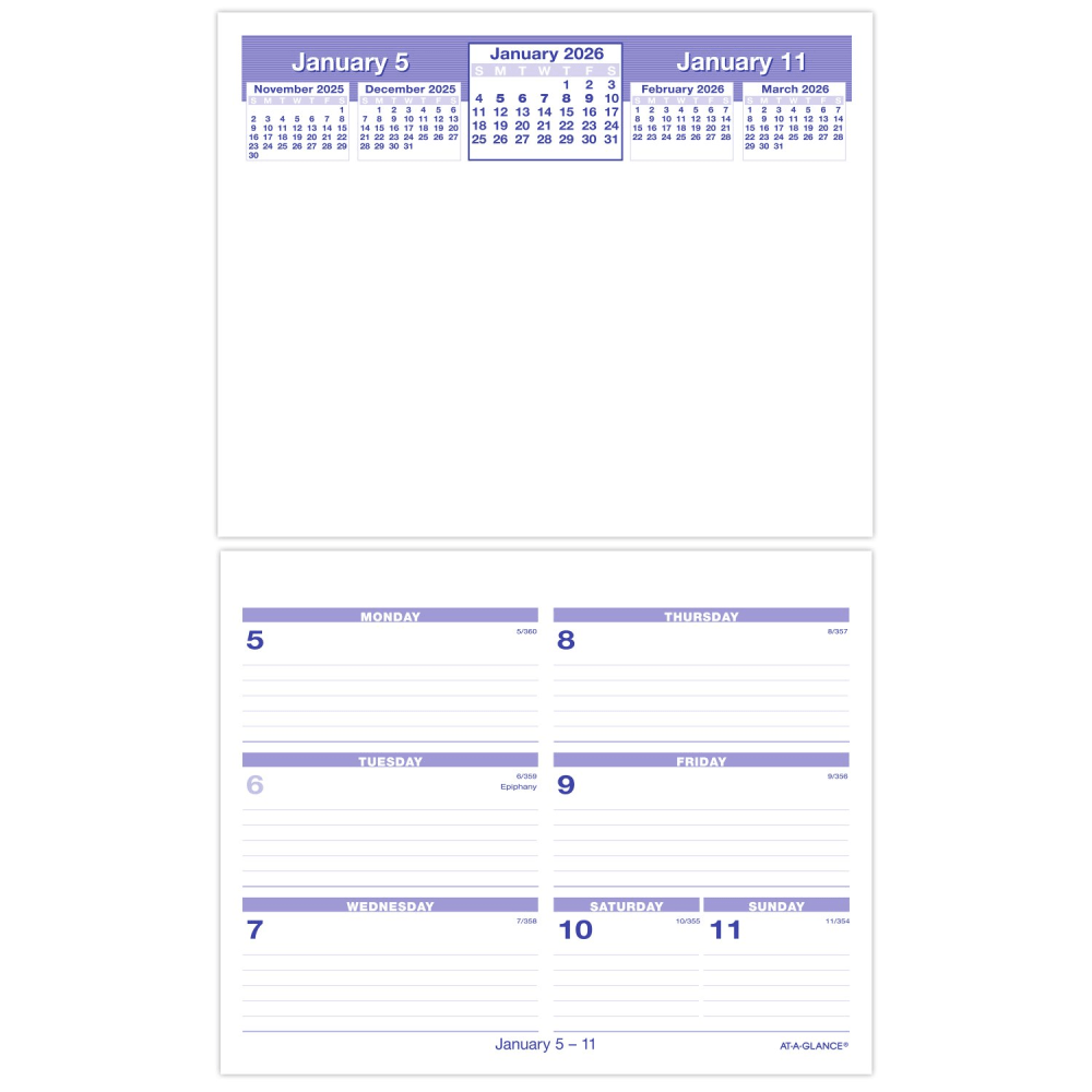 AT-A-GLANCE FLIP-A-WEEK 2026 Weekly Desk Calendar Refill, Small, 5 1/2in x 7in MPN:SW705X5026