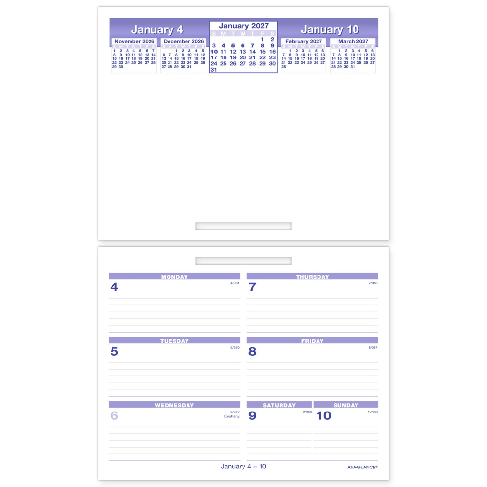 AT-A-GLANCE FLIP-A-WEEK 2027 Weekly Desk Calendar Refill, Small, 5 1/2in x 7in MPN:SW705X5027