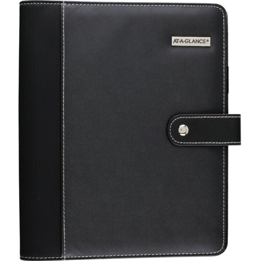 AT-A-GLANCE Weekly/Monthly Faux Leather Fashion Starter Set Planner, Tread Spine, 5 1/2in x 8 1/2in, Black MPN:DR1104-040-05