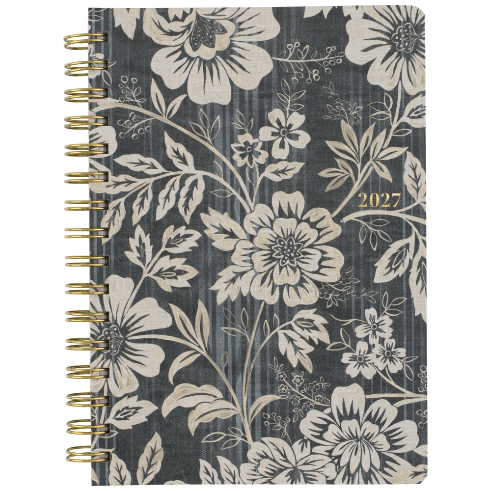 Mead Cambridge Denim Blooms 2027 Monthly Planner and Notes, Small, 5 1/2in x 8 1/2in MPN:1850-202-27