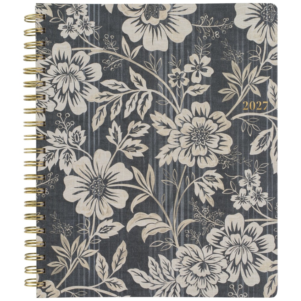 Mead Cambridge Denim Blooms 2027 Monthly Planner and Notes, Large, 8 1/2in x 11in MPN:1850-902-27