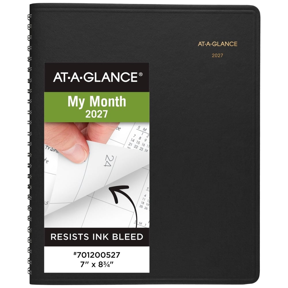 AT-A-GLANCE 2027 Monthly Planner, Black, Medium, 7in x 8 3/4in MPN:701200527