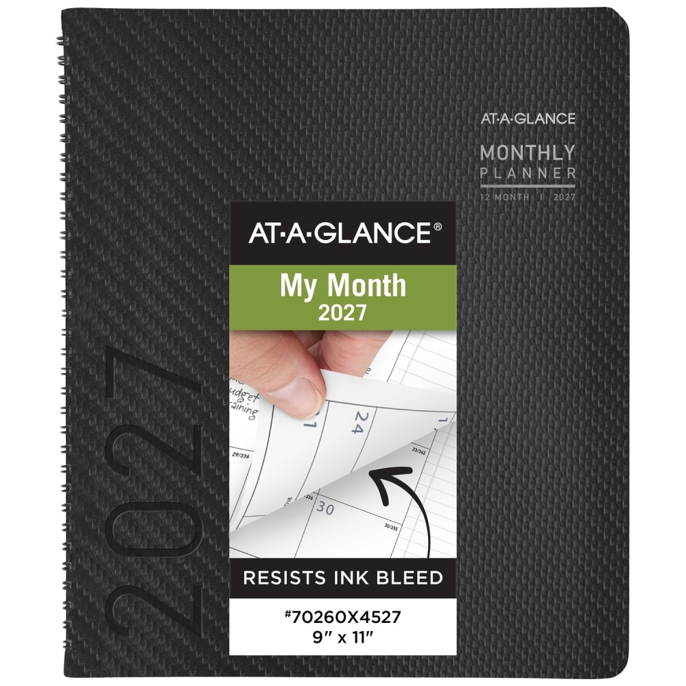 AT-A-GLANCE Contemporary 2027 Monthly Planner, Charcoal, Large, 9in x 11in MPN:70260X4527