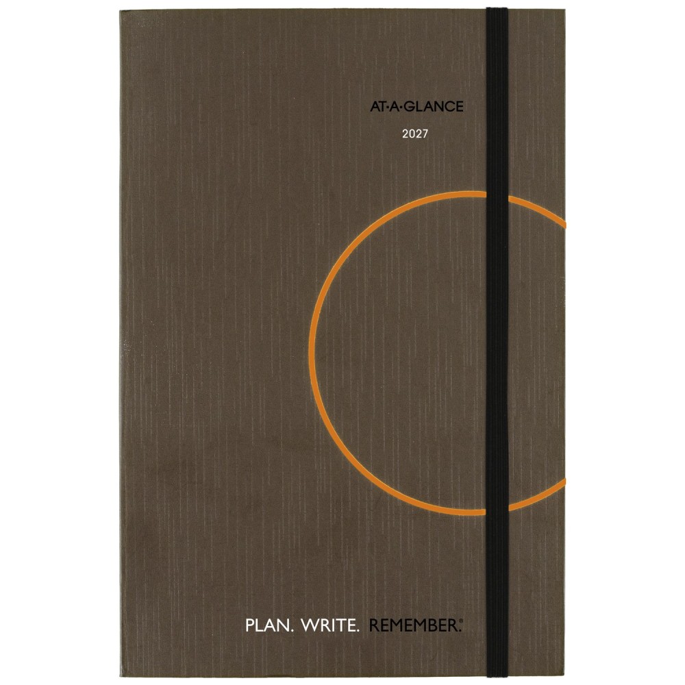 AT-A-GLANCE Plan. Write. Remember. 2027 Daily Planning Notebook, Casebound, Gray, Small, 5in x 8 1/4in MPN:7062013027