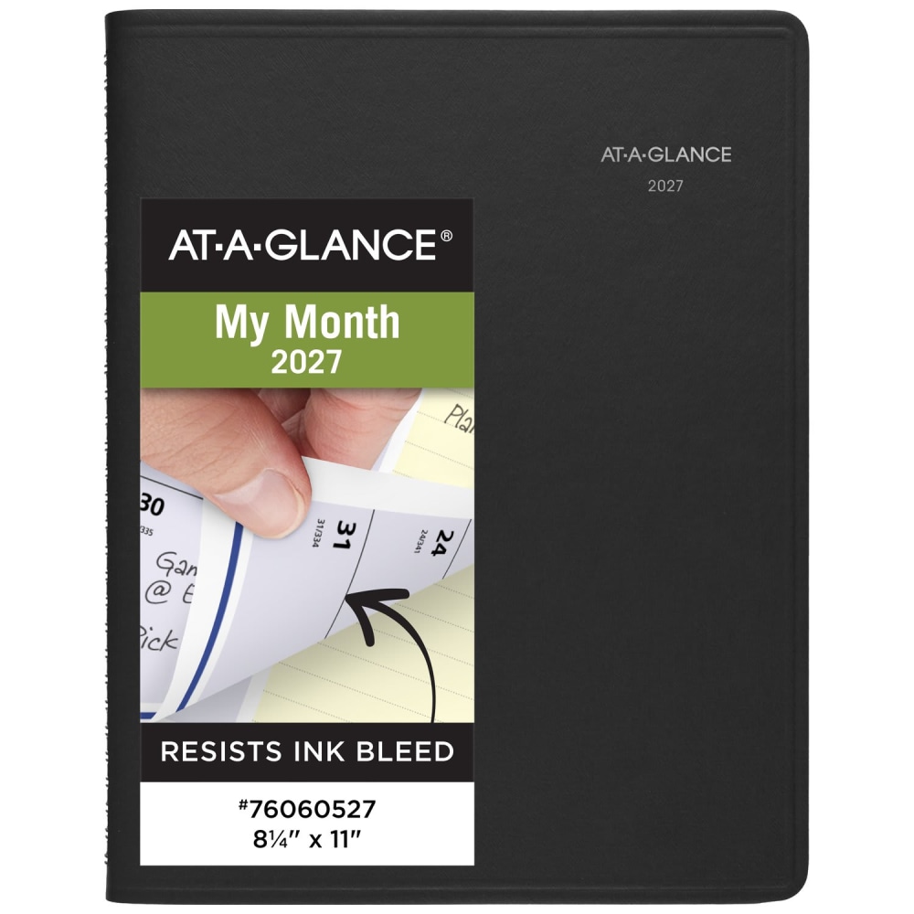 AT-A-GLANCE QuickNotes 2027 Monthly Planner, Black, Large, 8 1/4in x 11in MPN:76060527