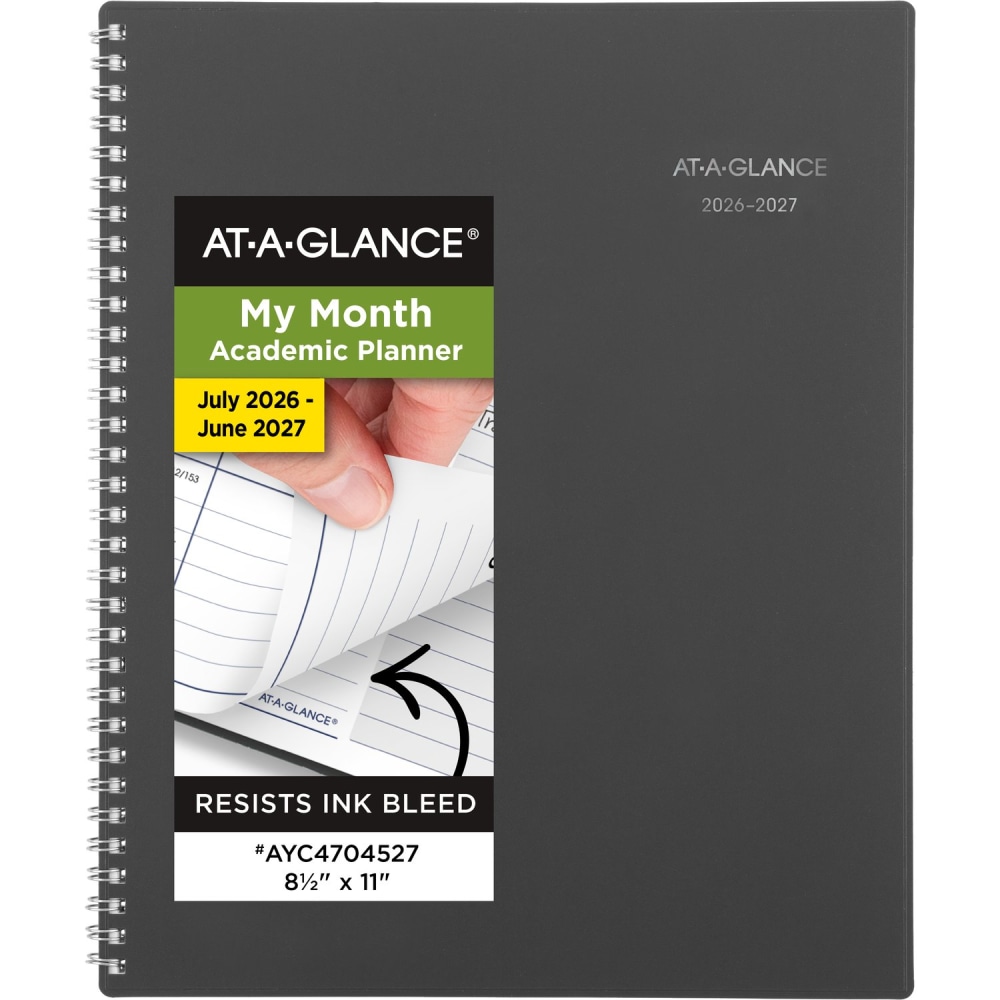 AT-A-GLANCE DayMinder Academic 2026-2027 Monthly Planner, Charcoal, Large, 8 1/2in x 11in MPN:AYC4704527