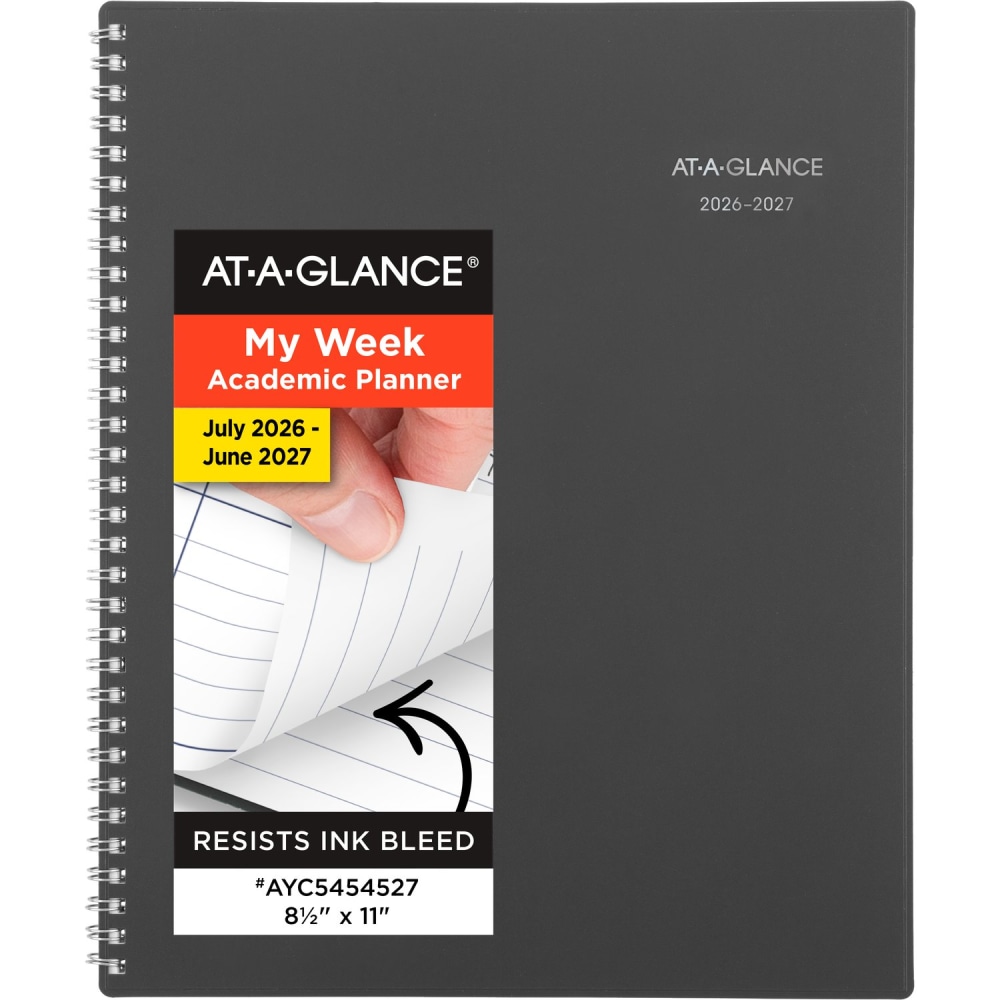 AT-A-GLANCE DayMinder Academic 2026-2027 Weekly Monthly Planner, Charcoal, Large, 8 1/2in x 11in MPN:AYC5454527