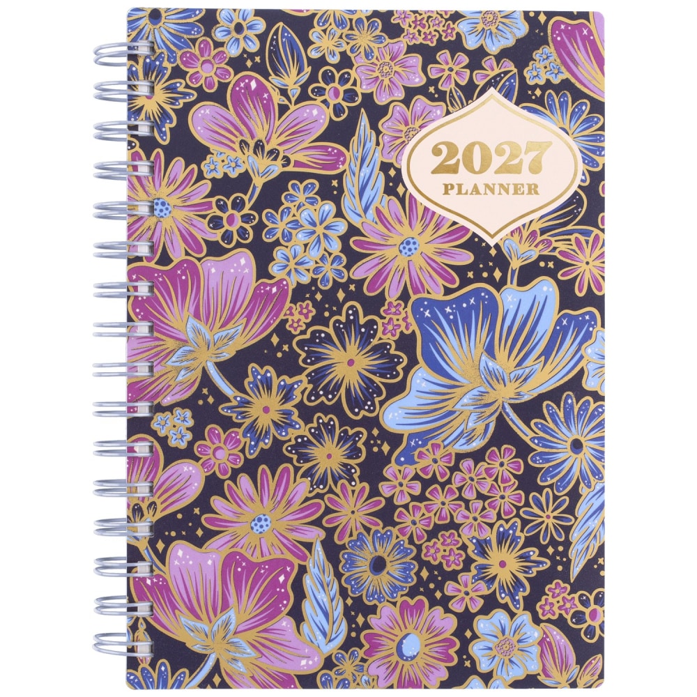 CatCoq for Mead 2027 Weekly Monthly Planner, Retro Flower, Small, 5 1/2in x 8 1/2in MPN:CC02-200-27