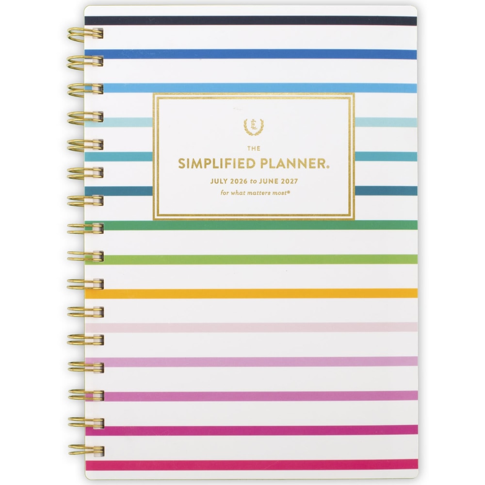 Simplified by Emily Ley for AT-A-GLANCE Academic 2026-2027 Weekly Monthly Planner, Happy Stripe, Small, 5 1/2in x 8 1/2in MPN:EL49-200A-27