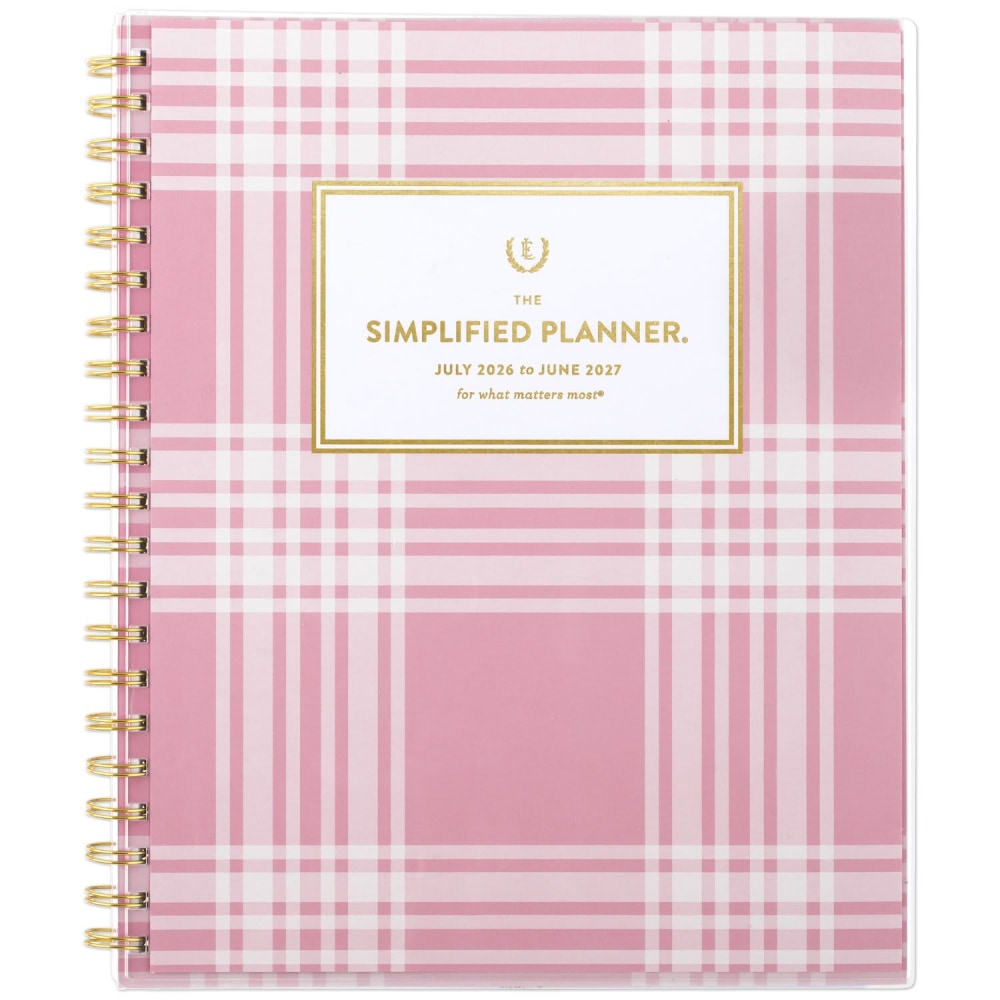 Simplified by Emily Ley for AT-A-GLANCE Academic 2026-2027 Customizable Weekly Monthly Planner, Oversized Plaid, Large, 8 1/2in x 11in MPN:EL51-901A-27