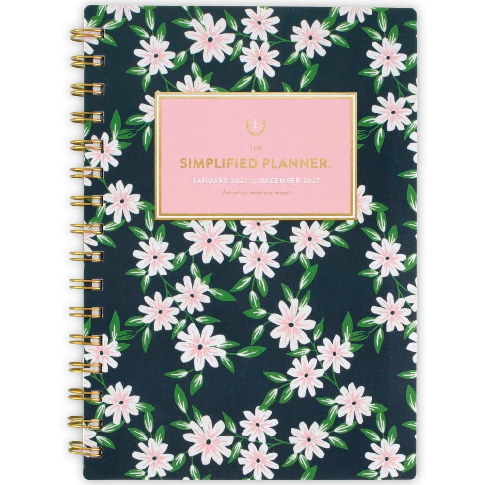Simplified by Emily Ley for AT-A-GLANCE 2027 Weekly Monthly Planner, Berry Floral, Small, 5 1/2in x 8 1/2in MPN:EL59-200-27