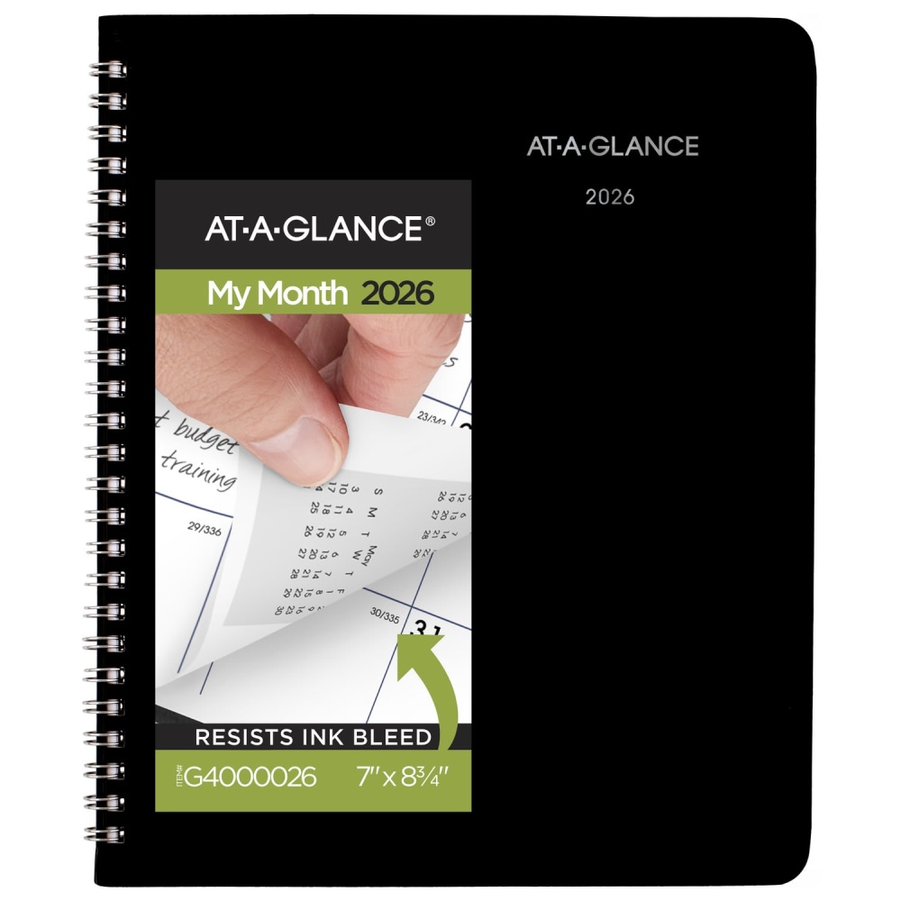 AT-A-GLANCE DayMinder 2026 Monthly Planner, Black, Medium, 7in x 8 3/4in MPN:G4000026