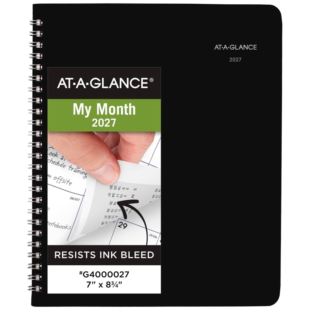 AT-A-GLANCE DayMinder 2027 Monthly Planner, Black, Medium, 7in x 8 3/4in MPN:G4000027
