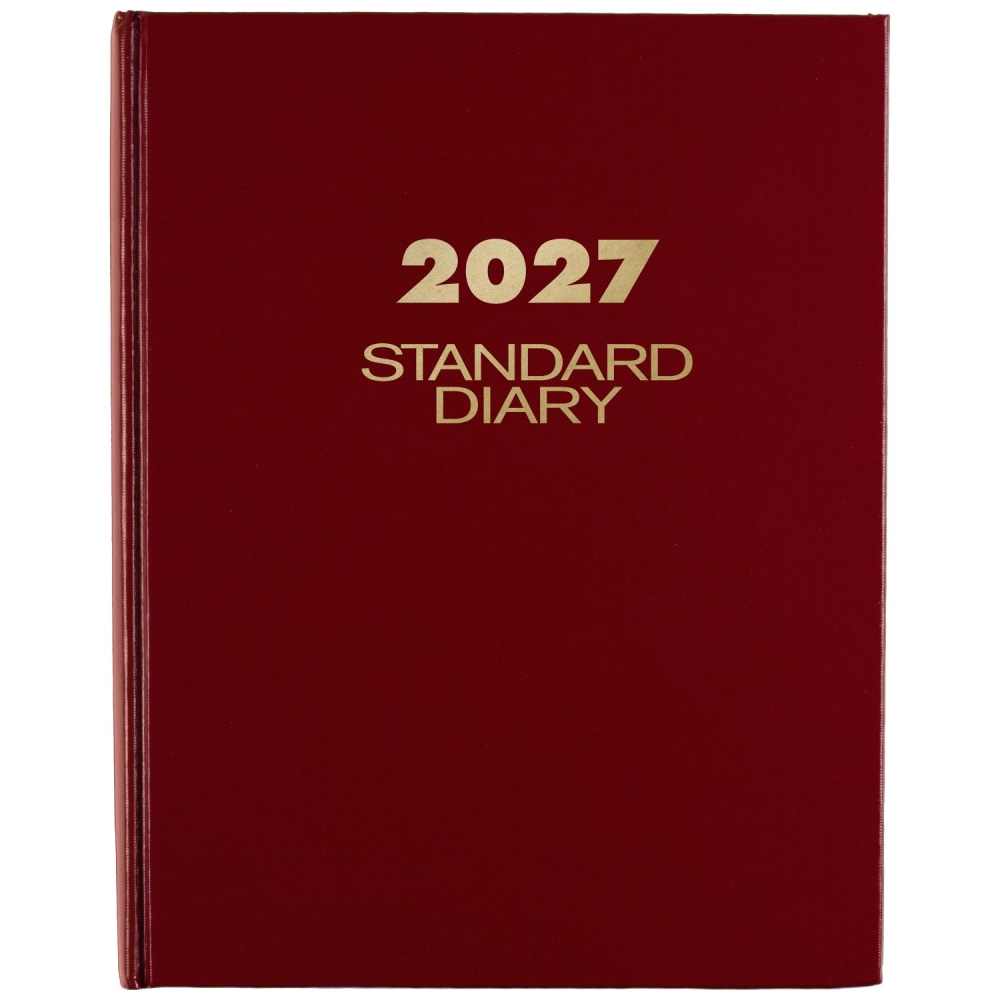 AT-A-GLANCE Standard Diary 2027 Daily Diary, Red, Medium, 7 1/2in x 9 1/2in MPN:SD3741327