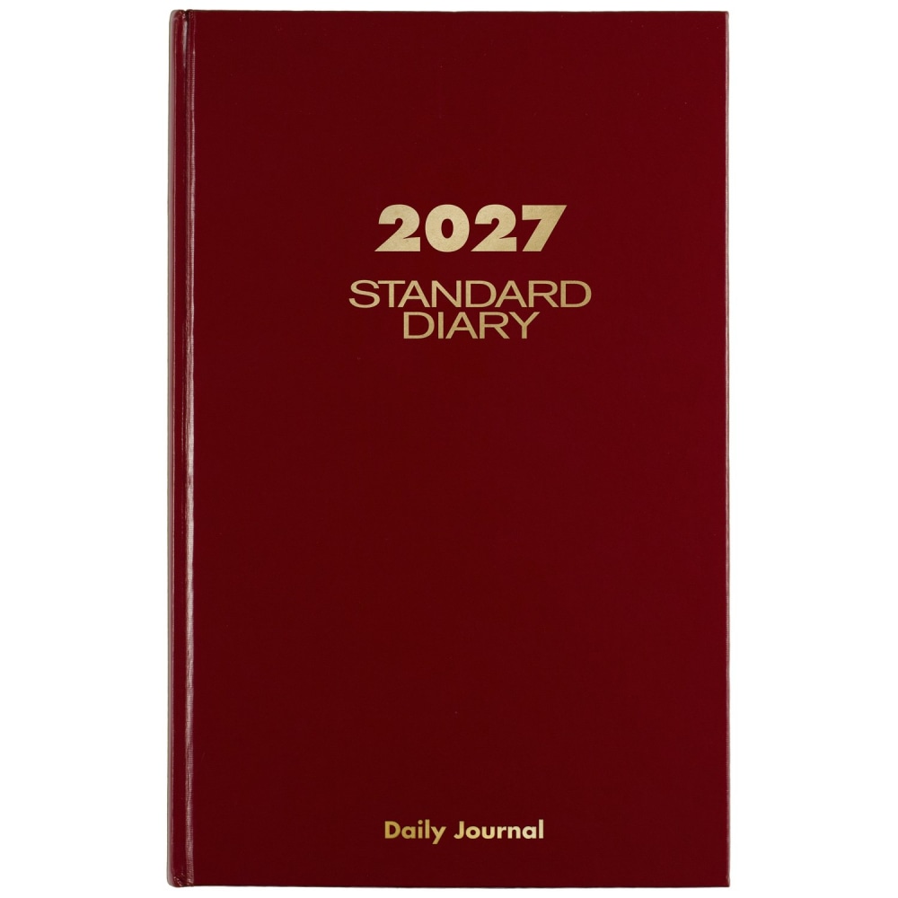 AT-A-GLANCE Standard Diary 2027 Daily Diary with Checklist, Red, Large, 7 3/4in x 12in MPN:SD3771327