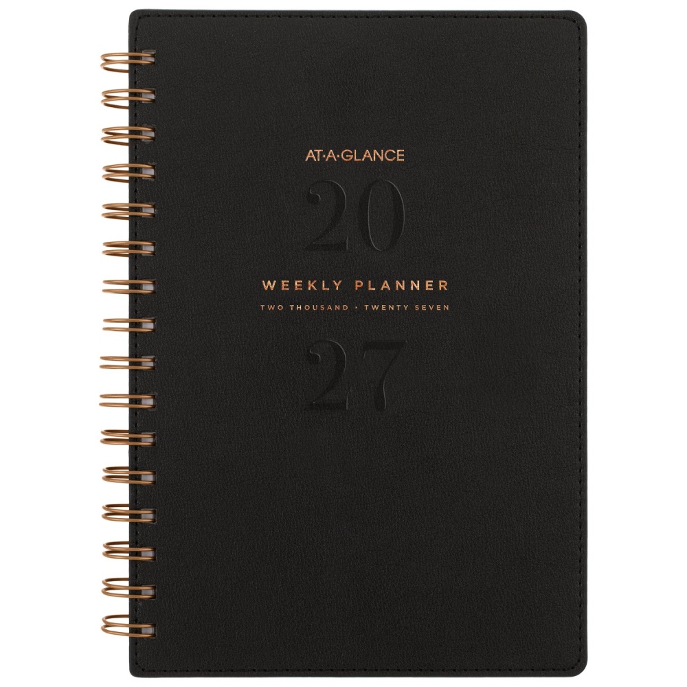 AT-A-GLANCE Signature Collection 2027 Weekly Monthly Planner, Black, Small, 5 1/2in x 8 1/2in MPN:YP2000127