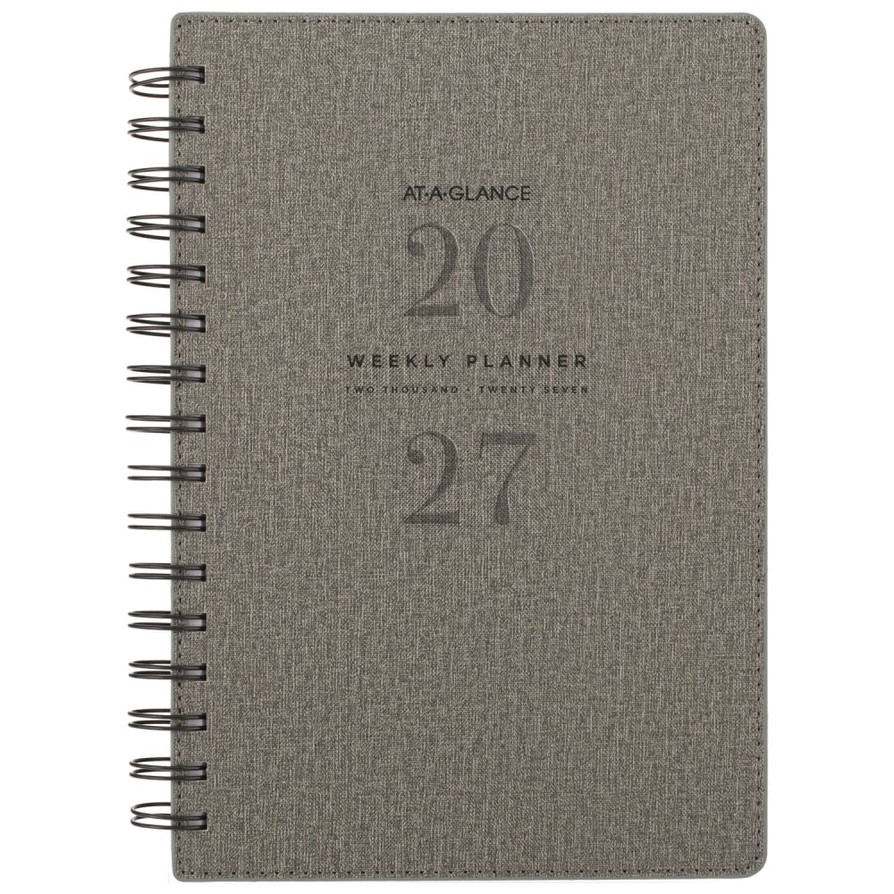 AT-A-GLANCE Signature Collection 2027 Weekly Monthly Planner, Gray, Small, 5 1/2in x 8 1/2in MPN:YP2000727