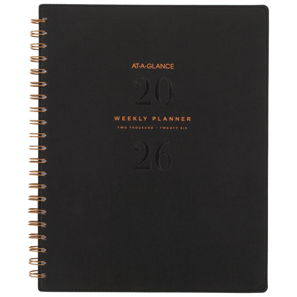 AT-A-GLANCE Signature 2026 Weekly Monthly Planner, Black, Large, 8 1/2in x 11in MPN:YP9050126
