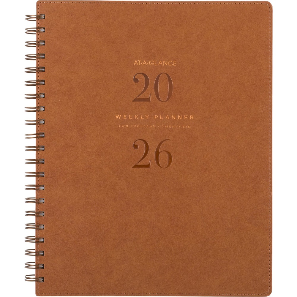 AT-A-GLANCE Signature Collection 2026 Weekly Monthly Planner, Brown, Large, 8 1/2in x 11in MPN:YP9050926