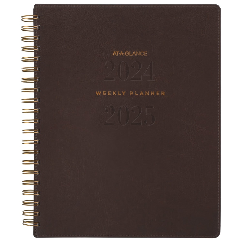 2024-2025 AT-A-GLANCE Signature Collection Academic Weekly/Monthly Planner, 8-1/2in x 11in, Brown, July To July, YP905A09 MPN:YP905A0925