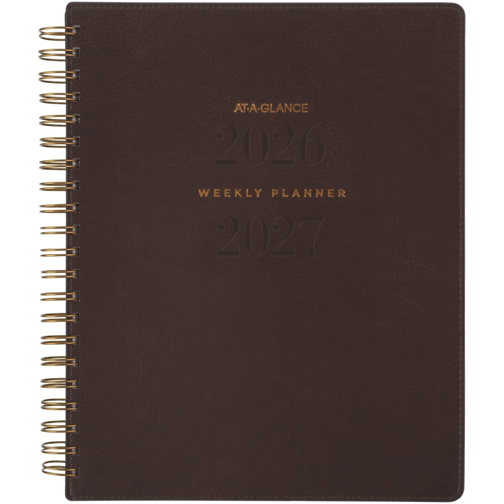 AT-A-GLANCE Signature Collection Academic 2026-2027 Weekly Monthly Planner, Brown, Large, 8 1/2in x 11in MPN:YP905A0927