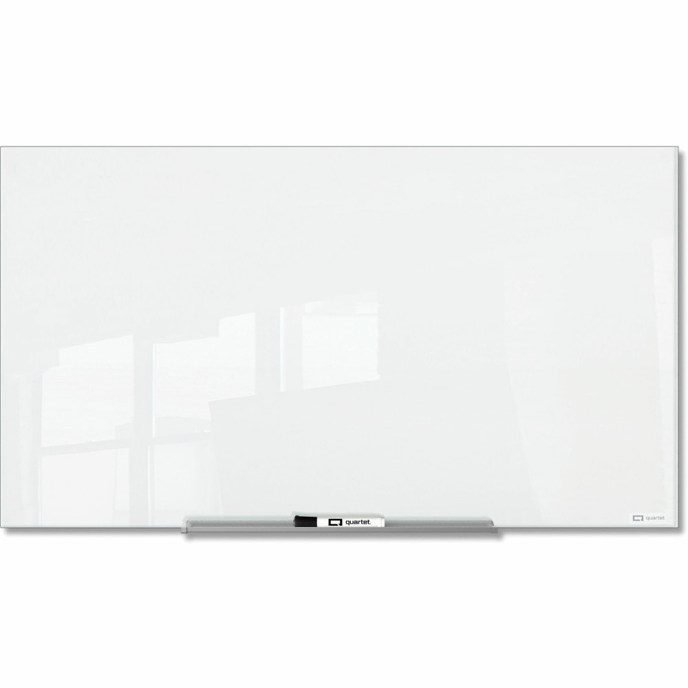 Quartet InvisaMount Magnetic Glass Board - 48in (4 ft) Width x 72in (6 ft) Height - White Glass Surface - Horizontal - Magnetic MPN:Q25F03IMW