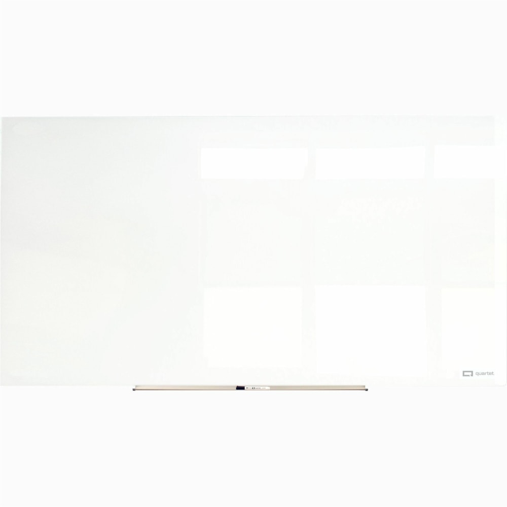 Quartet InvisaMount Magnetic Glass Board - 48in (4 ft) Width x 96in (8 ft) Height - White Glass Surface - Horizontal - Magnetic MPN:Q25F04IMW