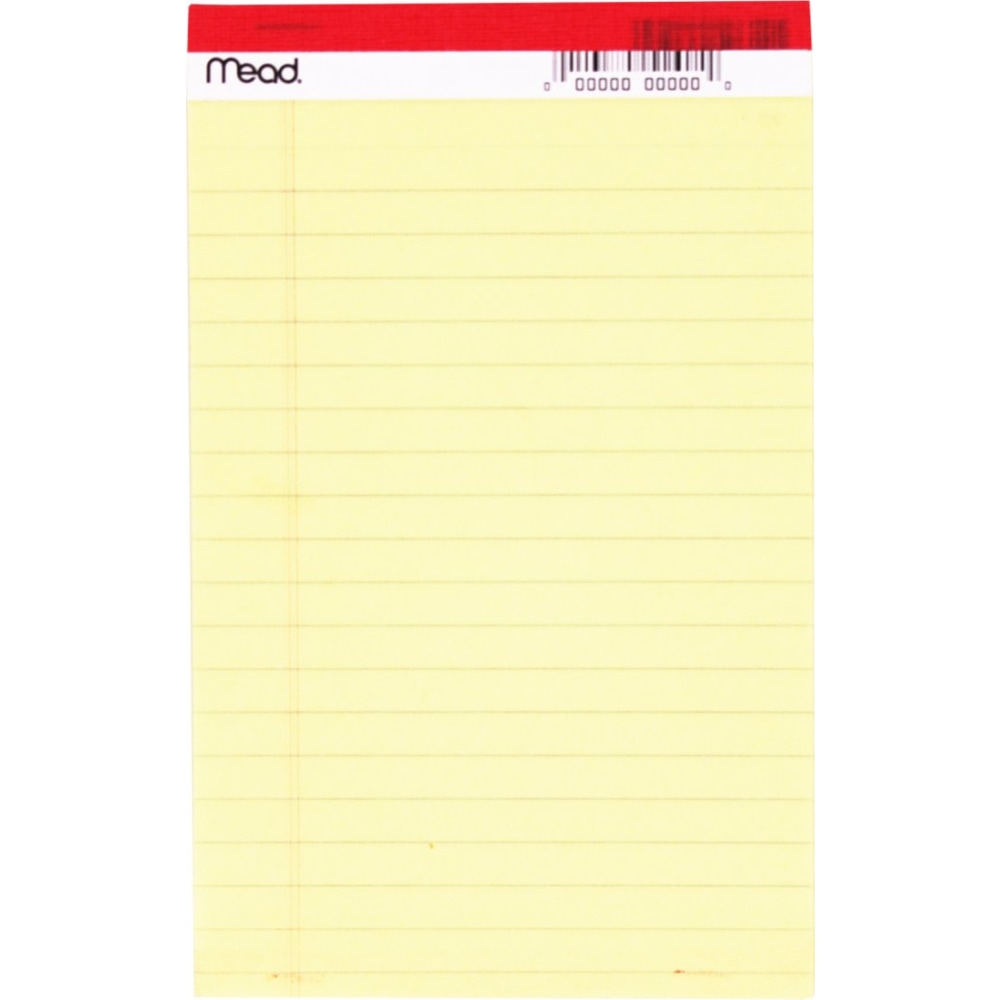 Mead Legal Pad, Junior Size, 5in x 8in, 50 Sheets, Canary MPN:59600