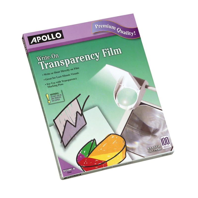 Apollo Write-On Film, Pack Of 100 (Min Order Qty 2) MPN:VWO100C-BE