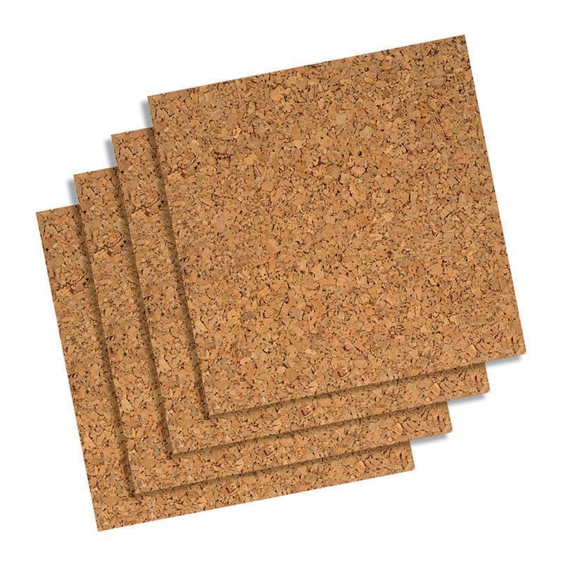 Quartet Cork Unframed Bulletin Board Wall Tiles, 12in x 12in, Natural Brown, Pack Of 4 MPN:102