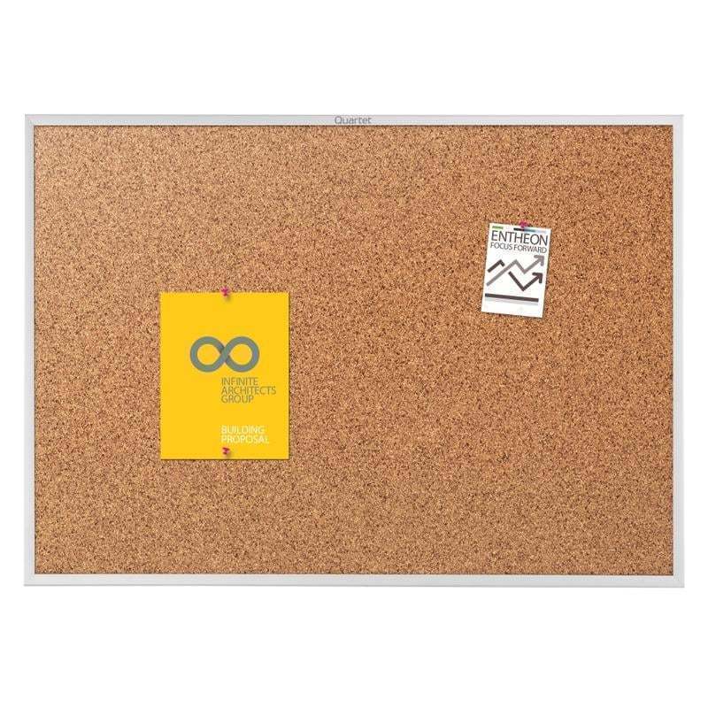 Quartet Classic Cork Bulletin Board, 36in x 60in, Aluminum Frame With Silver Finish MPN:2305