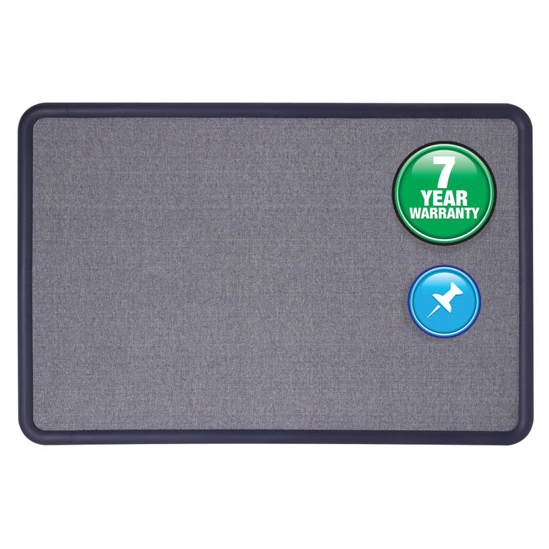 Quartet Contour Fabric Bulletin Board, 48in x 36in, Plastic Frame With Light Blue/Navy Finish MPN:7694BE