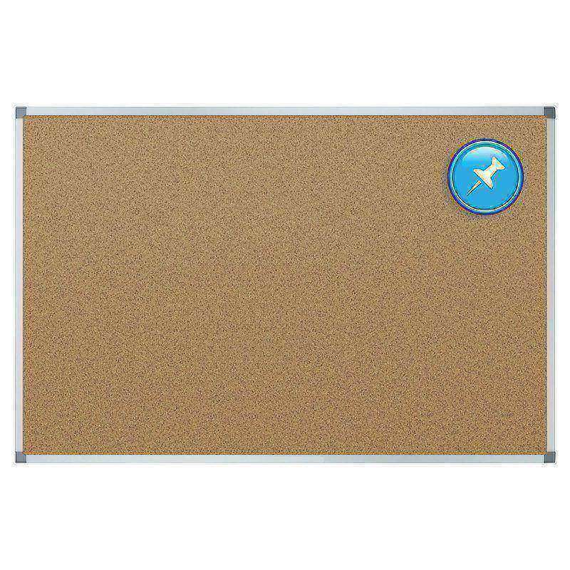 Quartet Basic Cork Bulletin Board, 48in x 36in, Aluminum Frame With Silver Finish MPN:85347