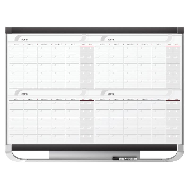 Quartet Prestige 2 Magnetic Four Month Calendar Board, 4ft x 3ft, Total Erase Surface - Monthly - 4 Month - 4MCP43P2 MPN:4MCP43P2