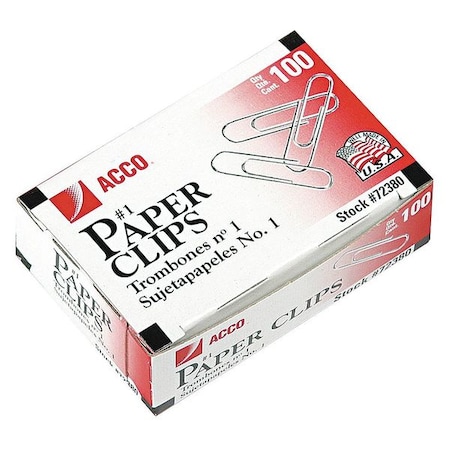 Paper Clip, Silver, Steel Wire, PK1000 MPN:ACC72380