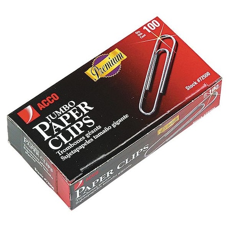Paper Clip, Silver, 2in L, PK1000 MPN:ACC72500