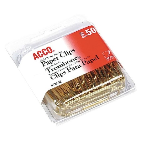 Paper Clip, Gold Tone, Wire, PK50 MPN:ACC72532