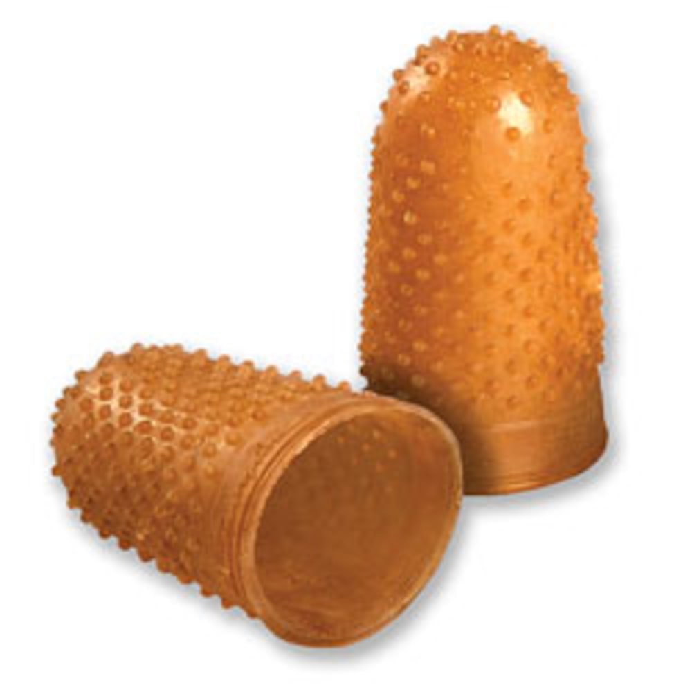 Swingline Rubber Fingertips, #12, 11/16in Diameter, Amber, Box Of 12 MPN:S7054032