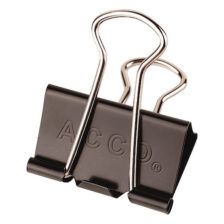 Binder Clip, Black; Silver, 1 1/4