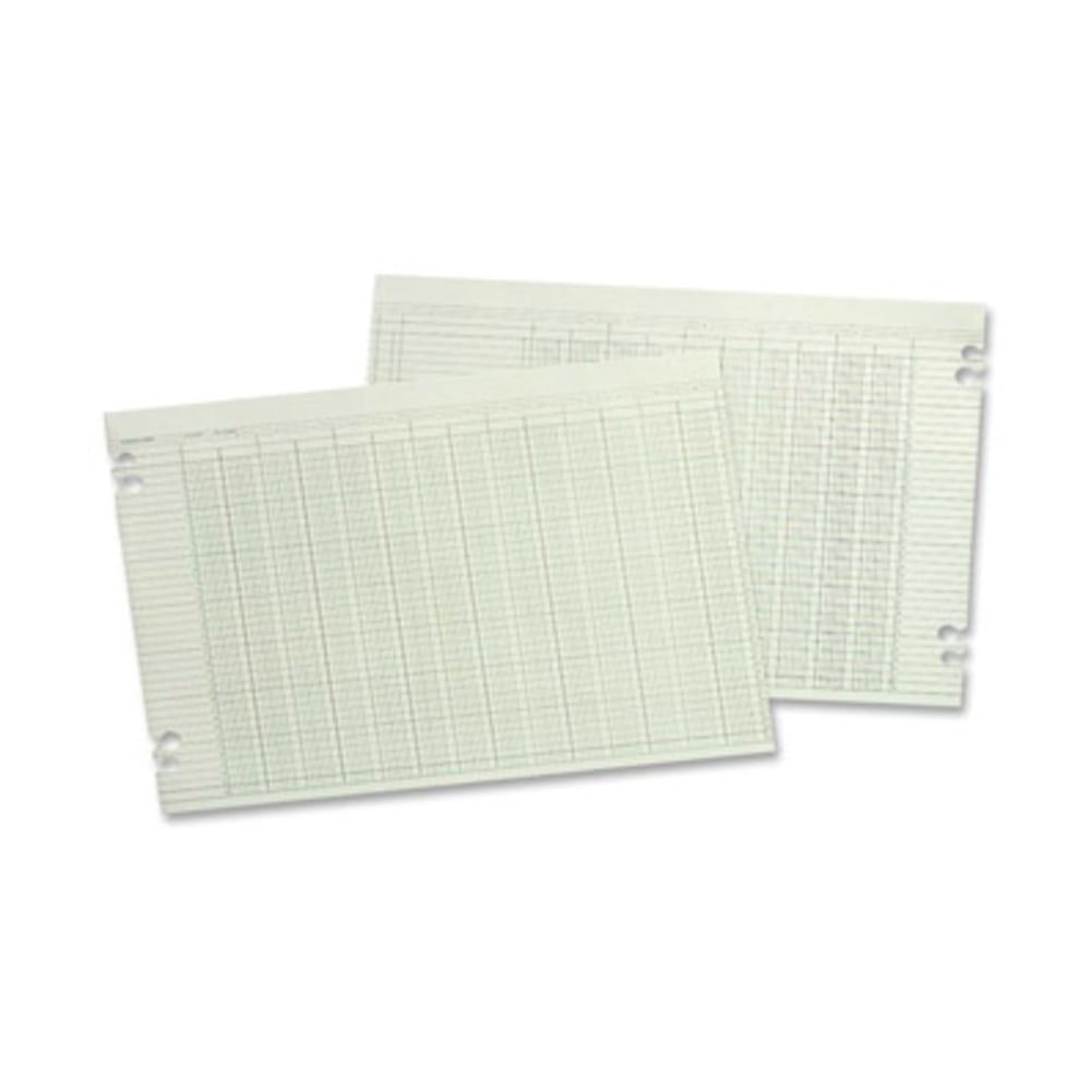 Wilson Jones Columnar Ruled Sheets, 11in x 17in, 36 Lines, 24 Columns, 100/Pack - 24 lb - Double Sided Sheet - Ledger - 17in x 11in Sheet Size - 2 x Holes - Green Sheet(s) - Brown, Green Print Color - Paper - 100 / Pack (Min Order Qty 2) MPN:G5024