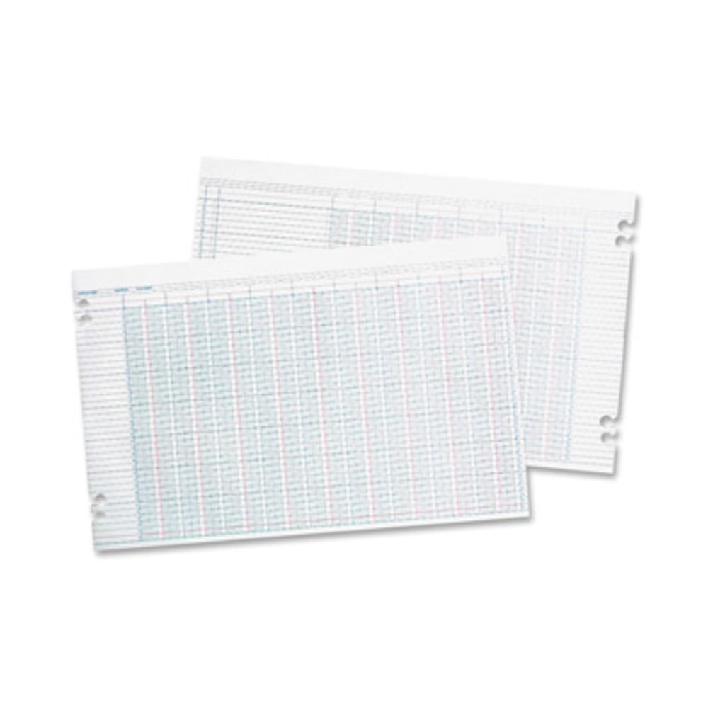 Wilson Jones Columnar Ruled Sheets, 11in x 17in, 36 Lines, 30 Columns, 100/Pack - 24 lb - Double Sided Sheet - Ledger - 17in x 11in Sheet Size - 2 x Holes - Green Sheet(s) - Brown, Green Print Color - Paper - 100 / Pack (Min Order Qty 2) MPN:G5030